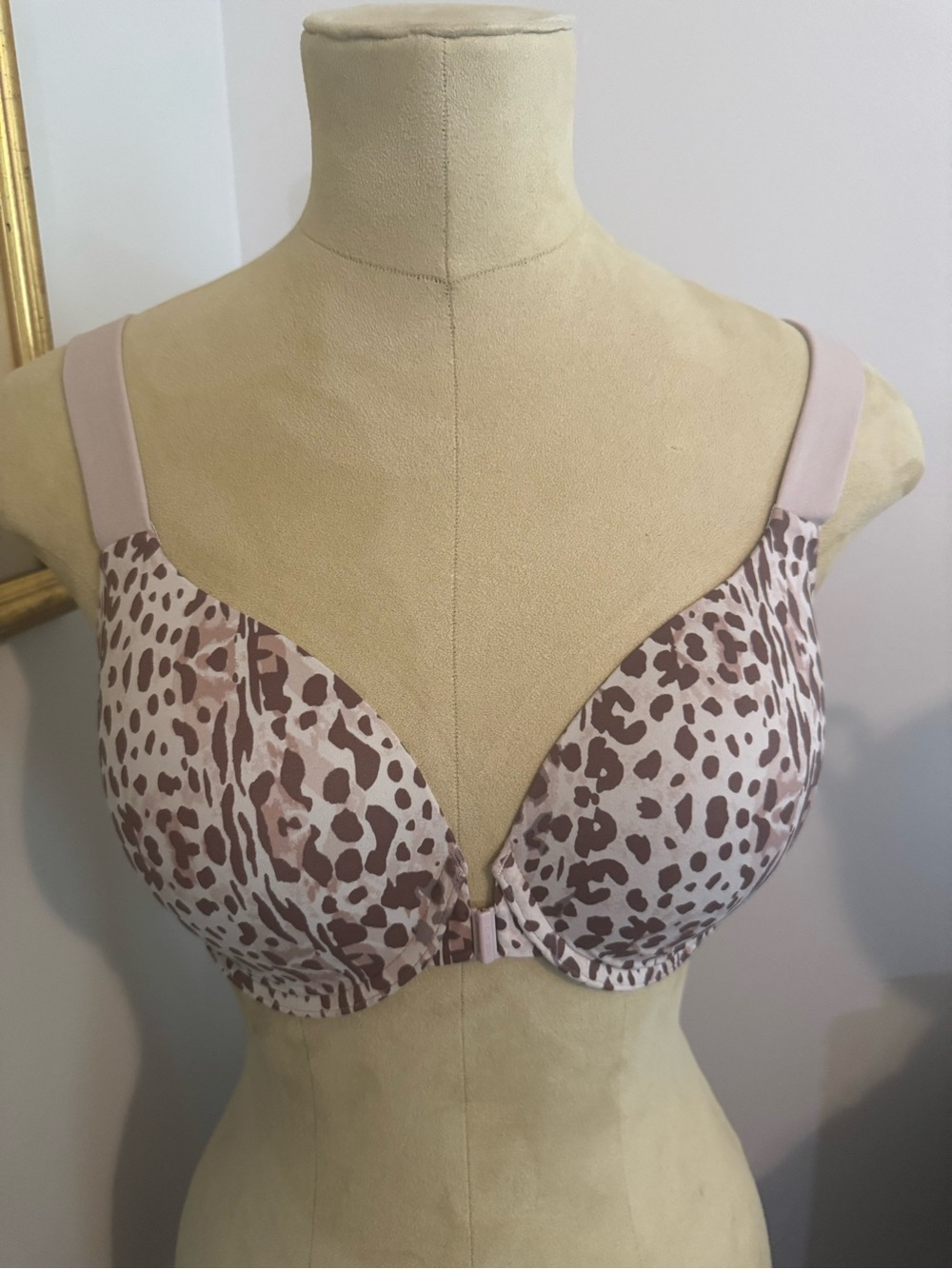 SPANX Front-Closure Brallelujah Full Coverage Leopard Print Bra Size 36C